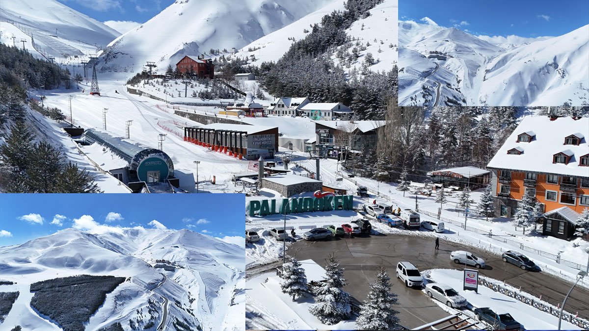 Palandöken’de kar kalınlığı 2 metreyi geçti, ortaya kartpostallık görüntüler çıktı