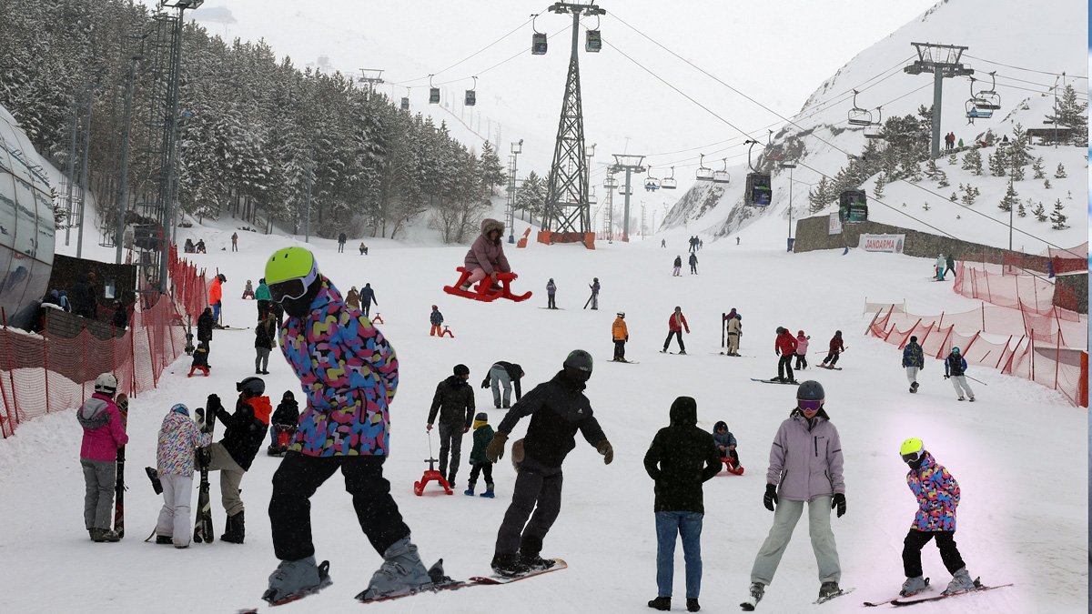 Palandöken’de kayak sezonu 30 Nisan’a uzatıldı, hafta sonu yoğunluğu oluştu