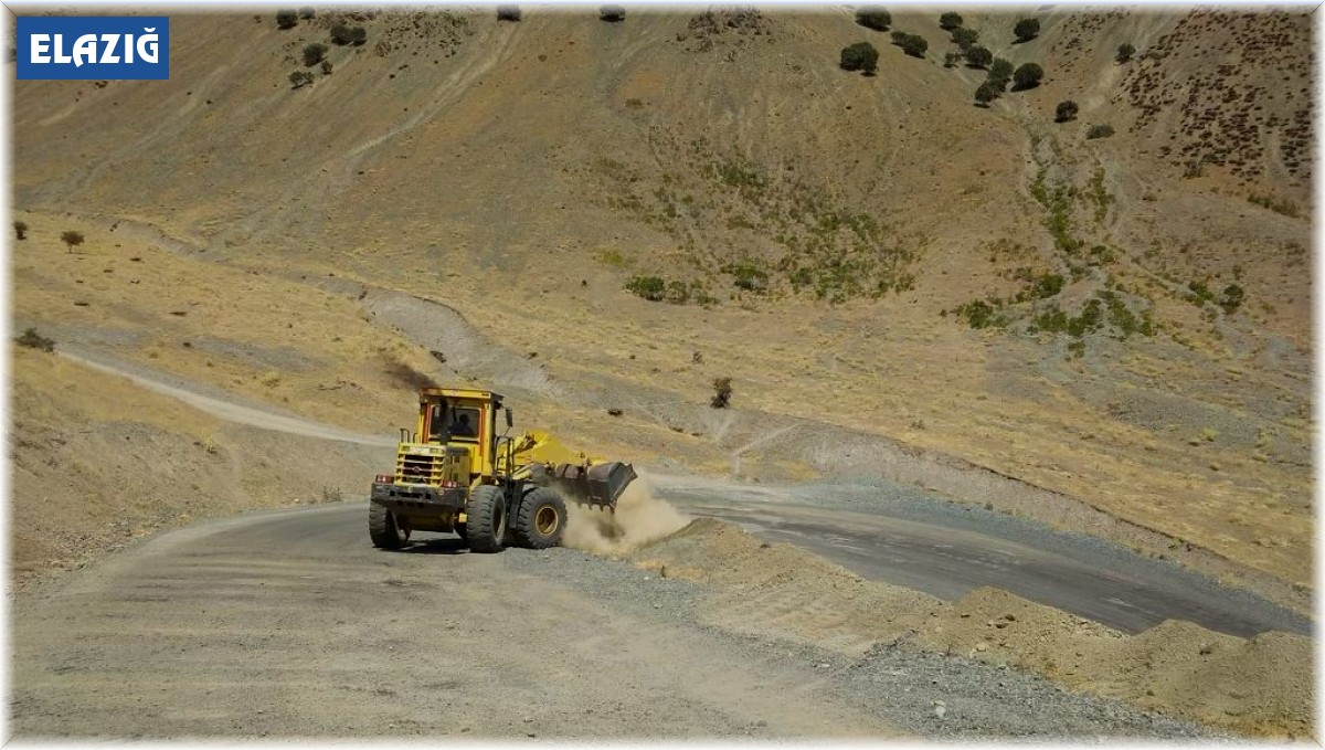 Palu'da asfalt bakım onarım ve yol genişletme çalışmaları