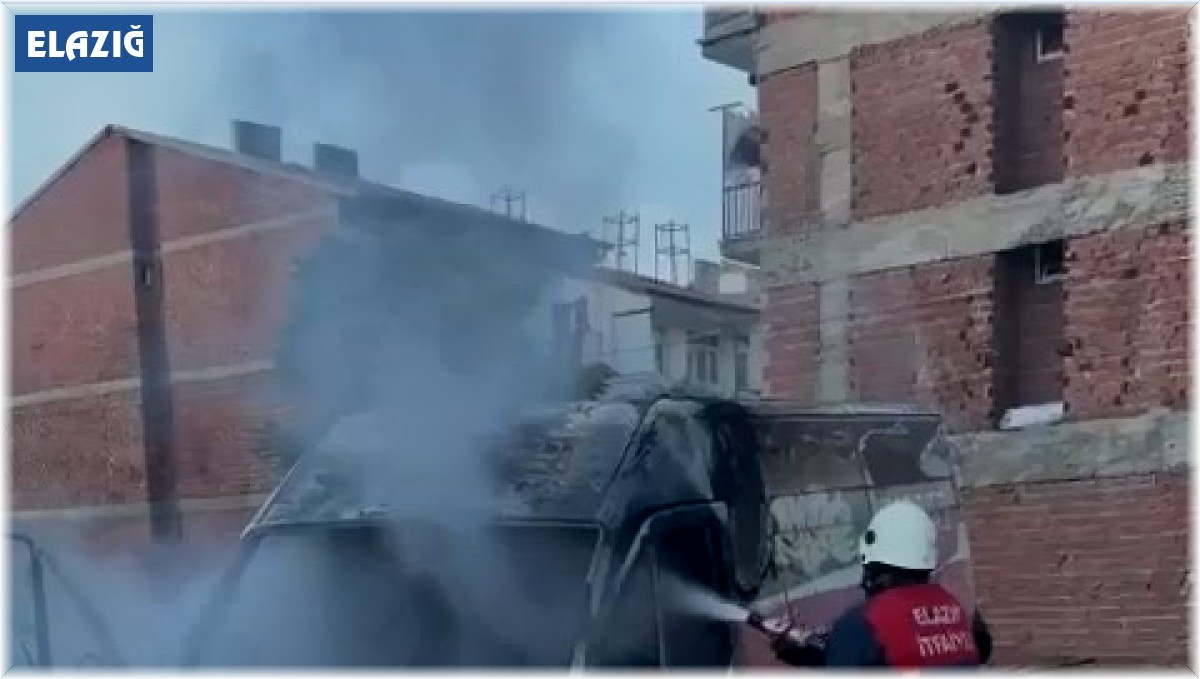 Park halindeki araç alev aldı