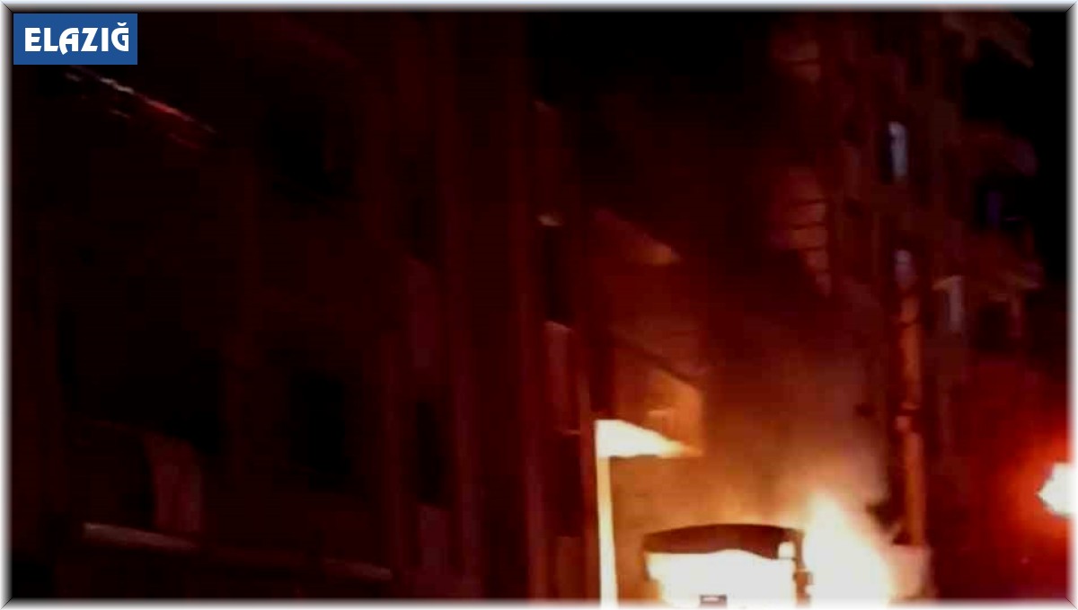 Park halindeki araç alev alev yandı