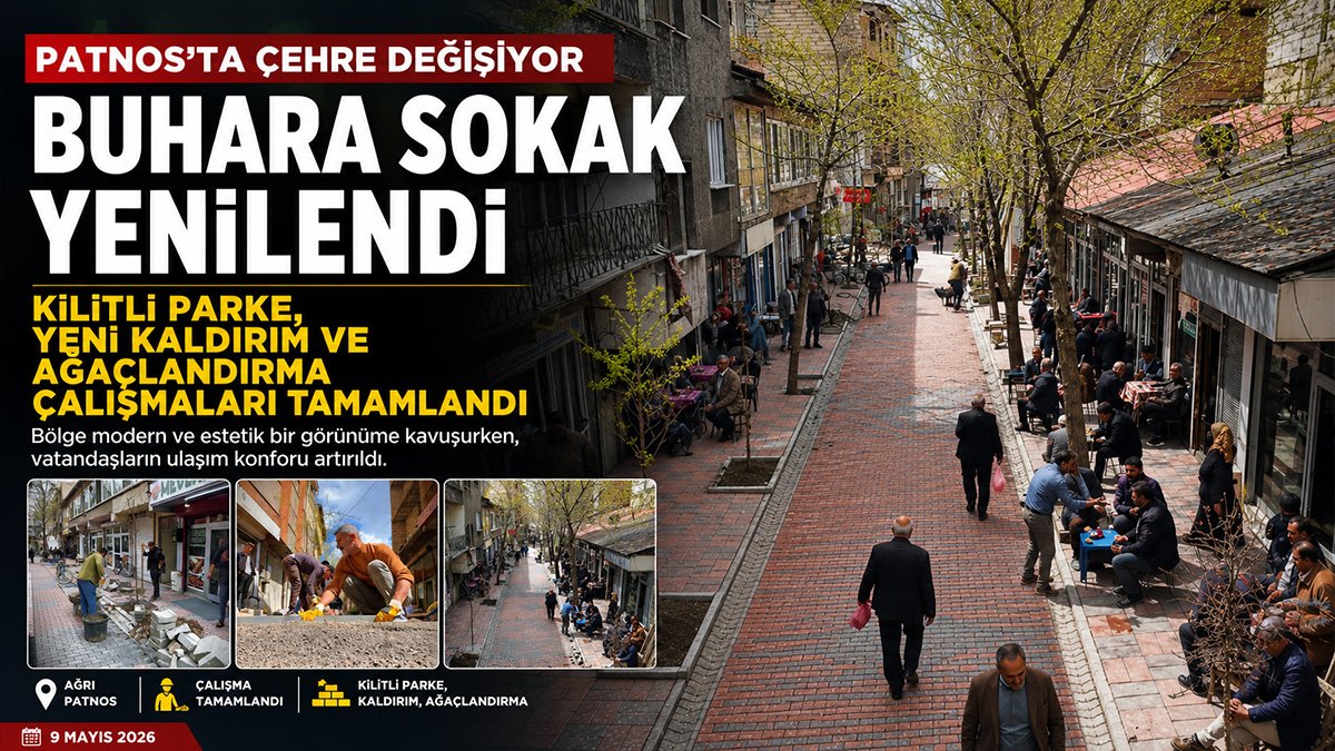 Patnos'ta Buhara Sokak'ta yenileme çalışmaları tamamlandı