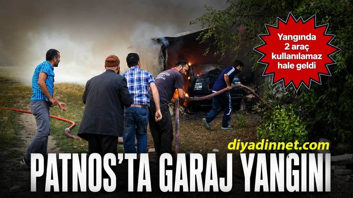 Patnos'ta garaj yangını: 2 araç kullanılamaz hale geldi