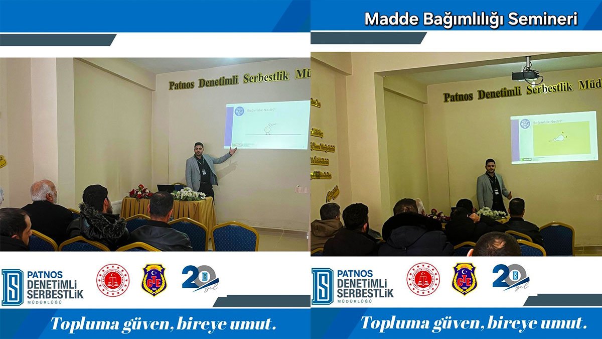 Patnos’ta denetimli serbestlik yükümlülerine bağımlılıkla mücadele eğitimi verildi