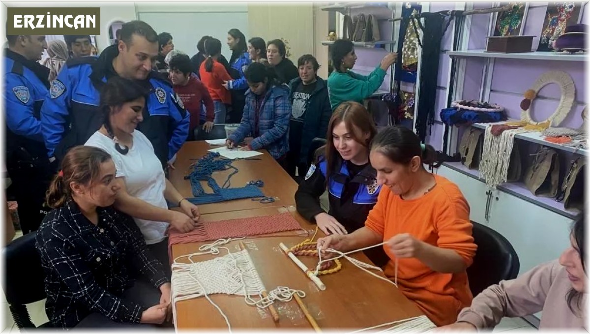 Polis ekiplerinden özel öğrencilere makrome örgü ve süsleme kursu