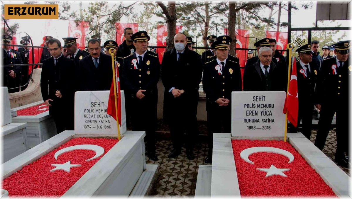 Polis Haftası'nda şehitler mezarları başında anıldı