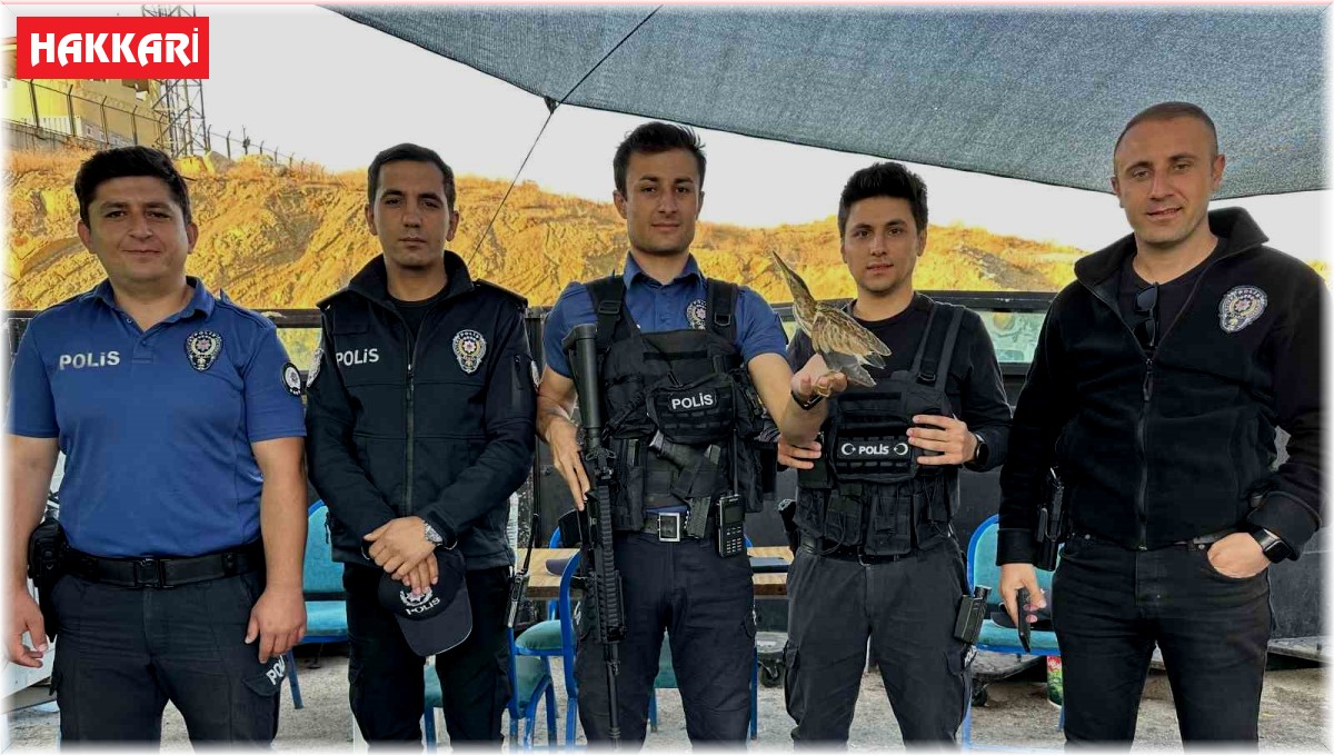 Polisten balaban kuşuna şefkat eli