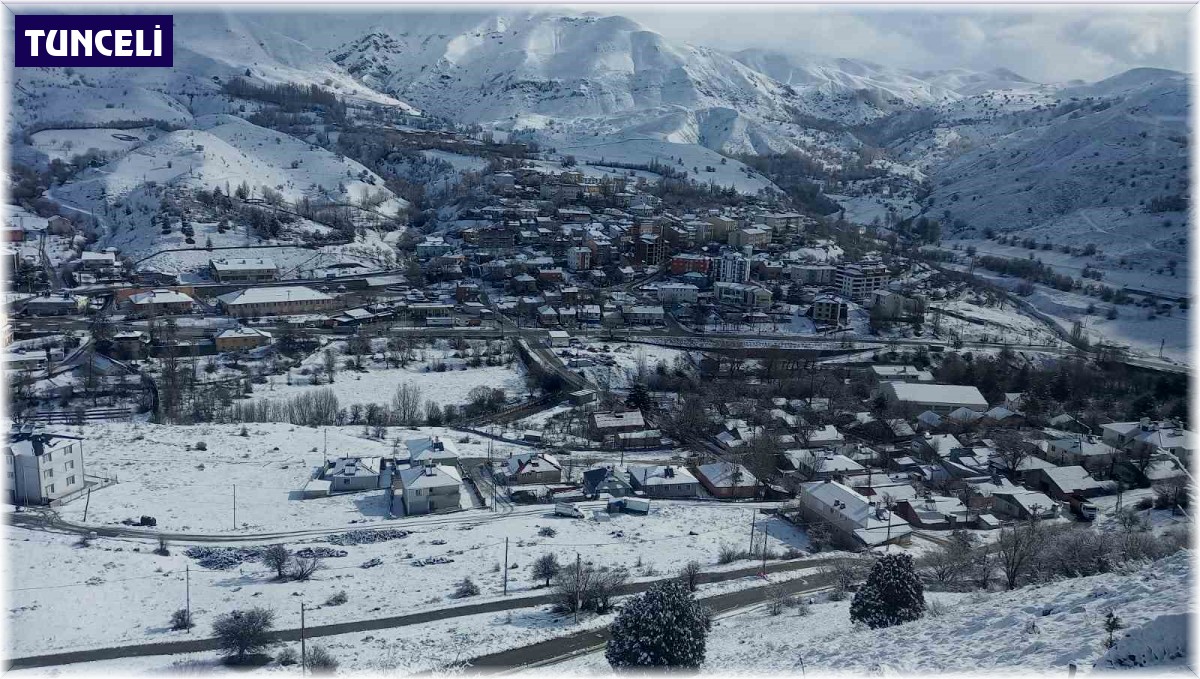 Pülümür'de kar yağışı kenti beyaza bürüdü