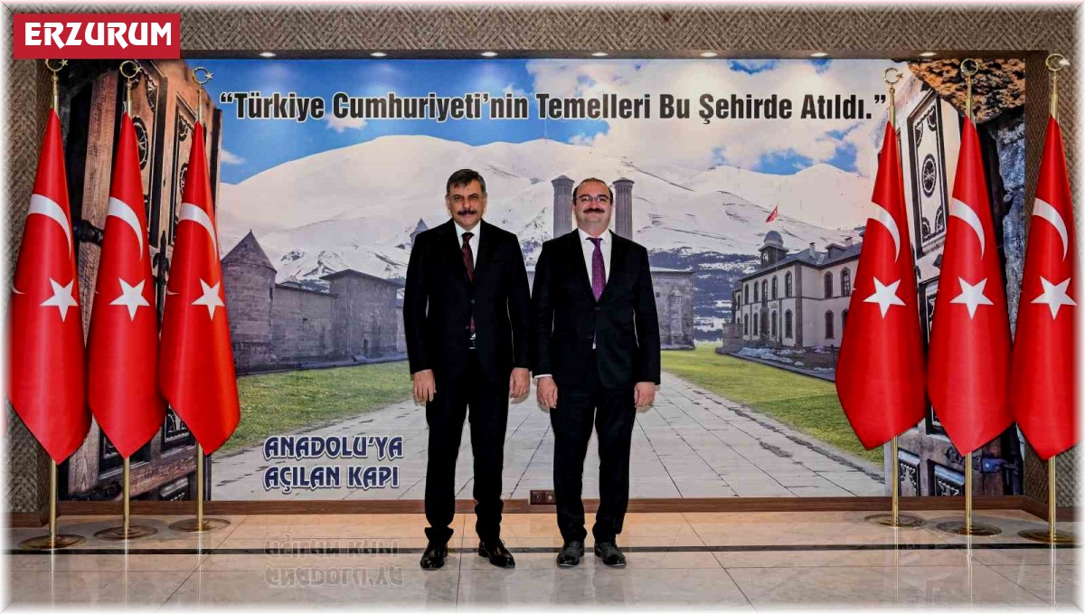 Rektör Hacımüftüoğlu ilk ziyaretini Erzurum Valiliğine gerçekleştirdi