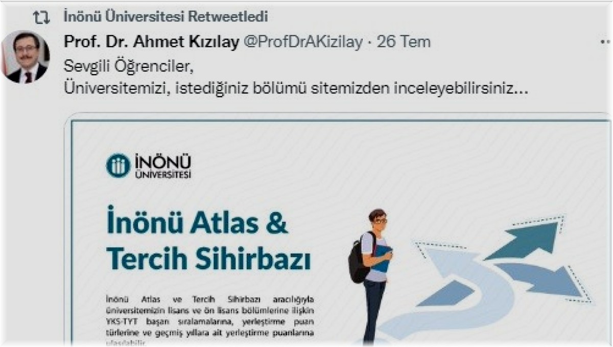 Rektör Kızılay'dan öğrencilere davet