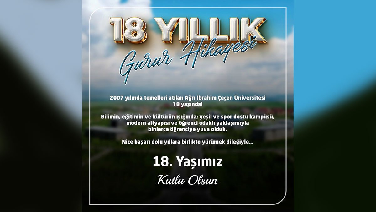 Rektör Prof. Dr. İlhami Gülçin’den AİÇÜ’nün 18. Yılına Özel Kutlama Mesajı