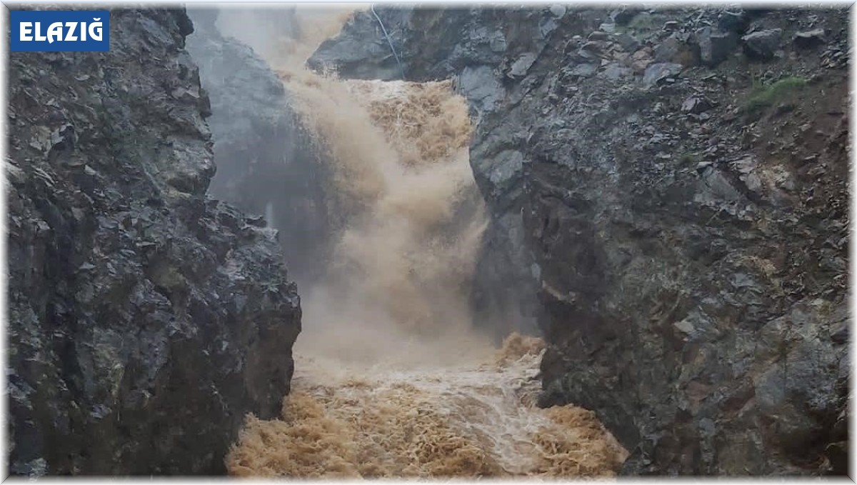 Sağanak yağış sonrası şelale coştu