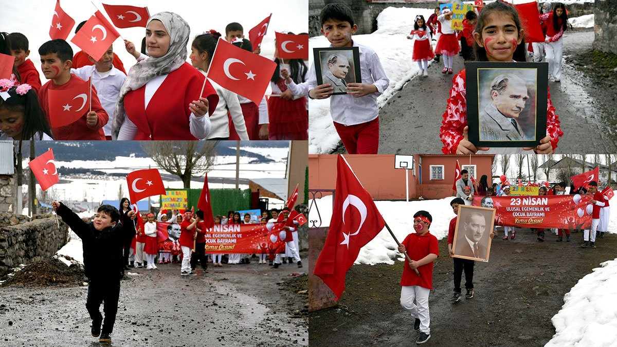 Sarıkamış Hamamlı İlkokulu öğrencilerinden anlamlı ve duygusal 23 Nisan yürüyüşü