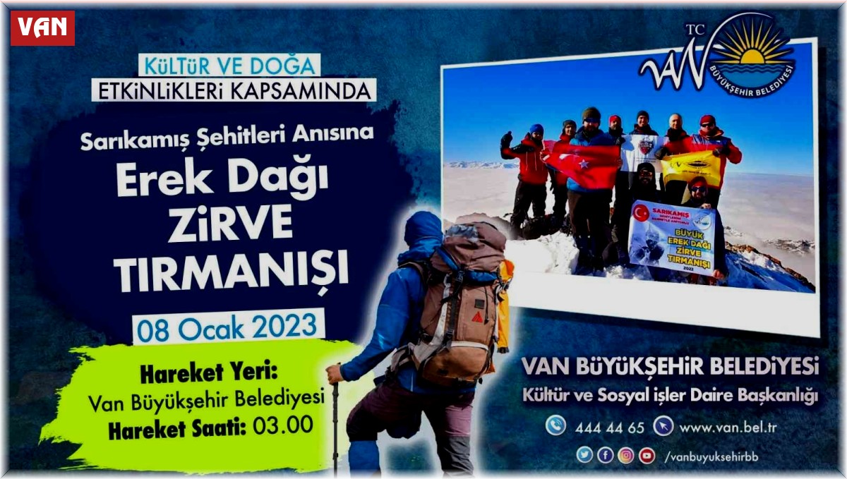 Sarıkamış Şehitleri için Erek Dağı'na tırmanış