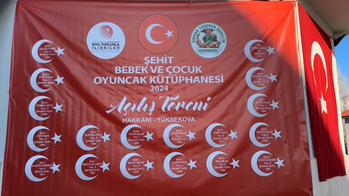 Şehit 18 bebek ve çocuk anısına kütüphane kuruldu