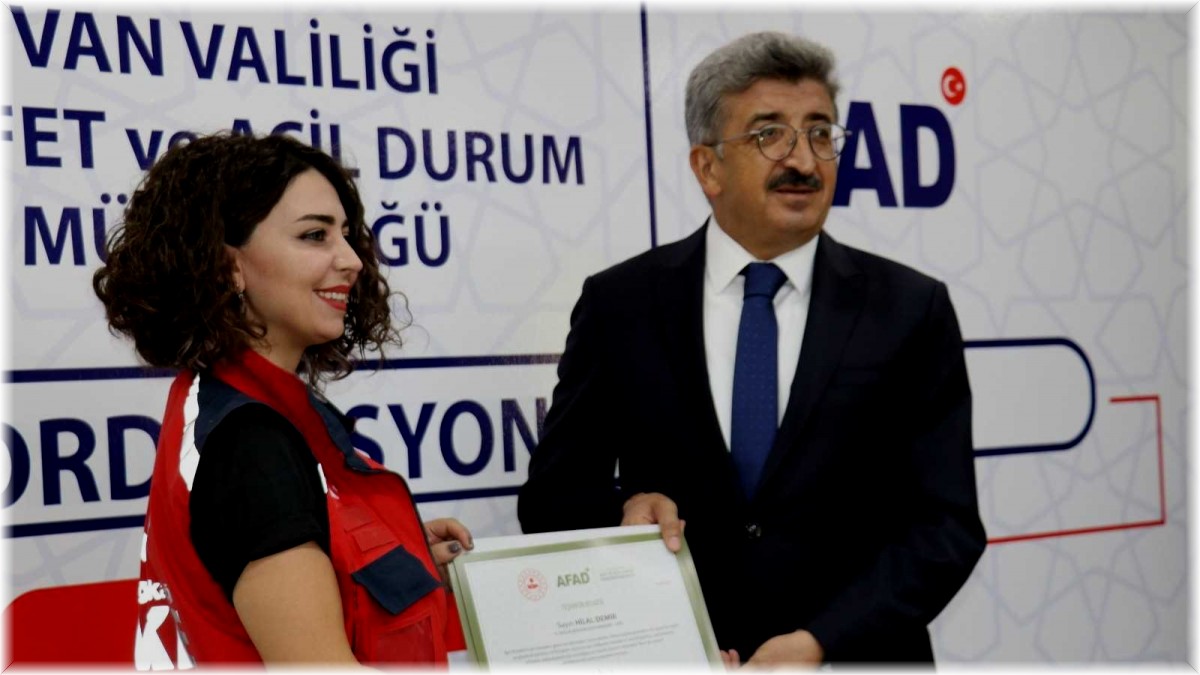 Sel felaketinde görev alanlara teşekkür belgesi