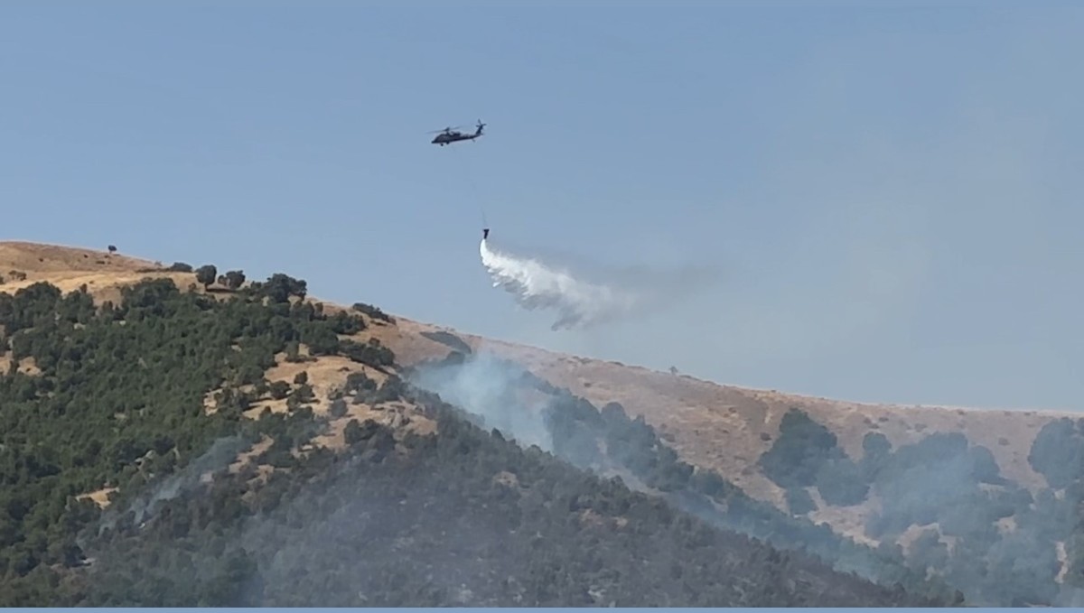 Şemdinli'deki yangına havadan müdahale devam ediyor