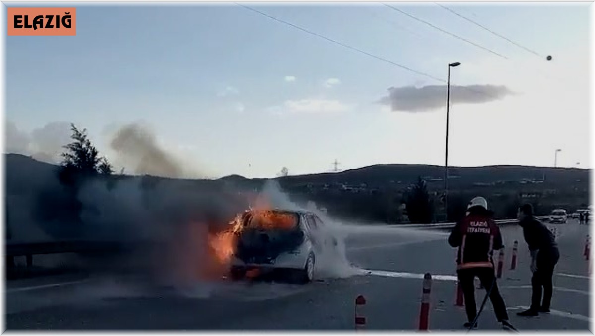 Seyir halindeki araç alev topuna döndü