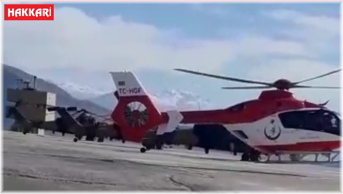 Sınırda kalp krizi geçiren yaşlı adam için ambulans helikopter havalandı