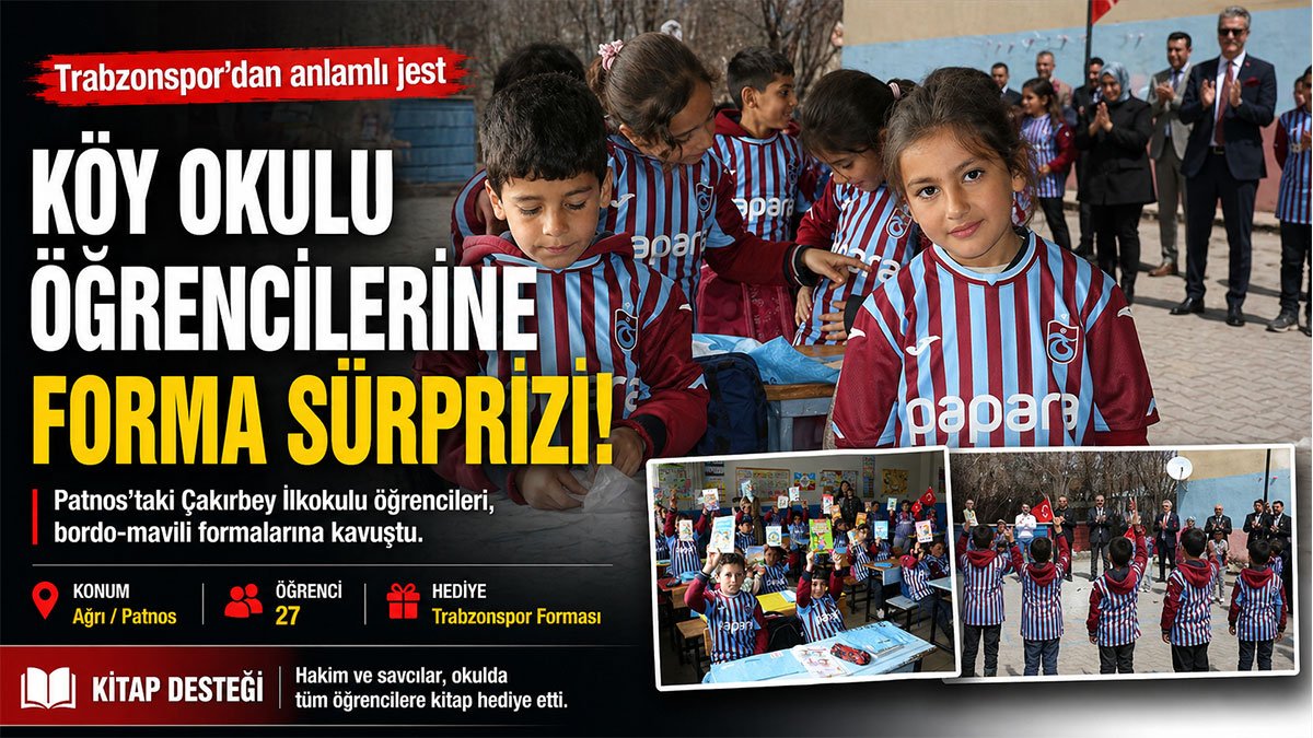 Sosyal Medyada Görülen Trabzonspor Sevgisi, Ağrı'daki 27 Öğrenciye Forma Sürprizi Getirdi