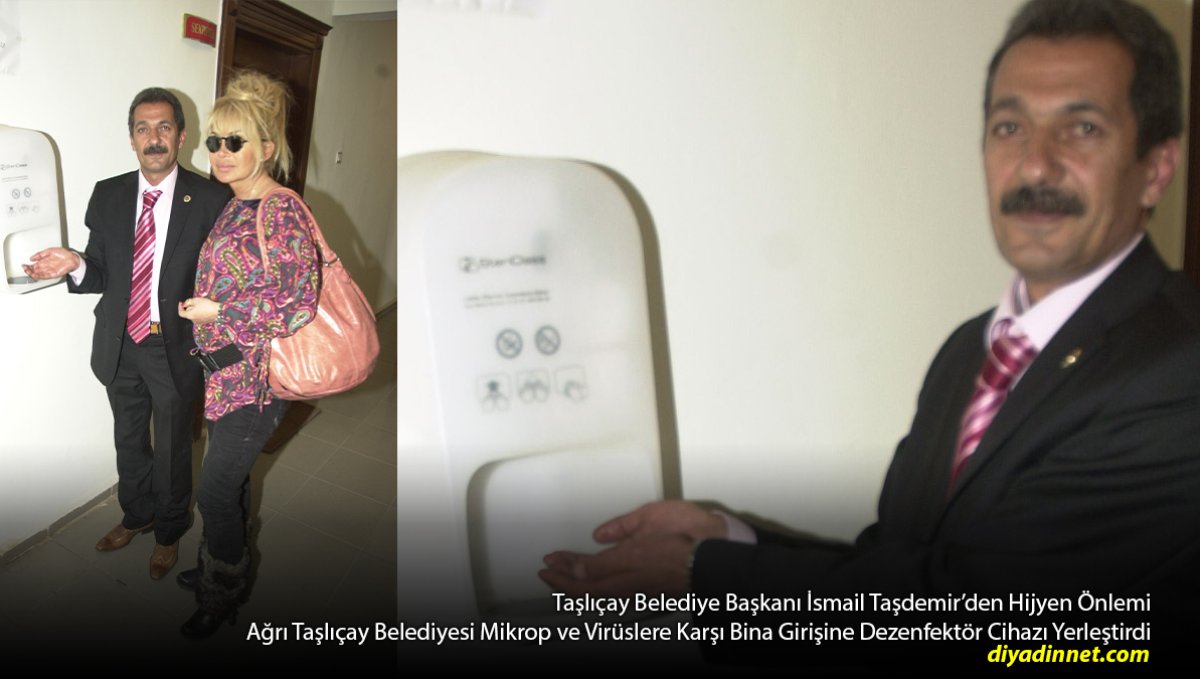 Taşlıçay Belediyesi Bina Girişine Dezenfektör Cihazı Koydu