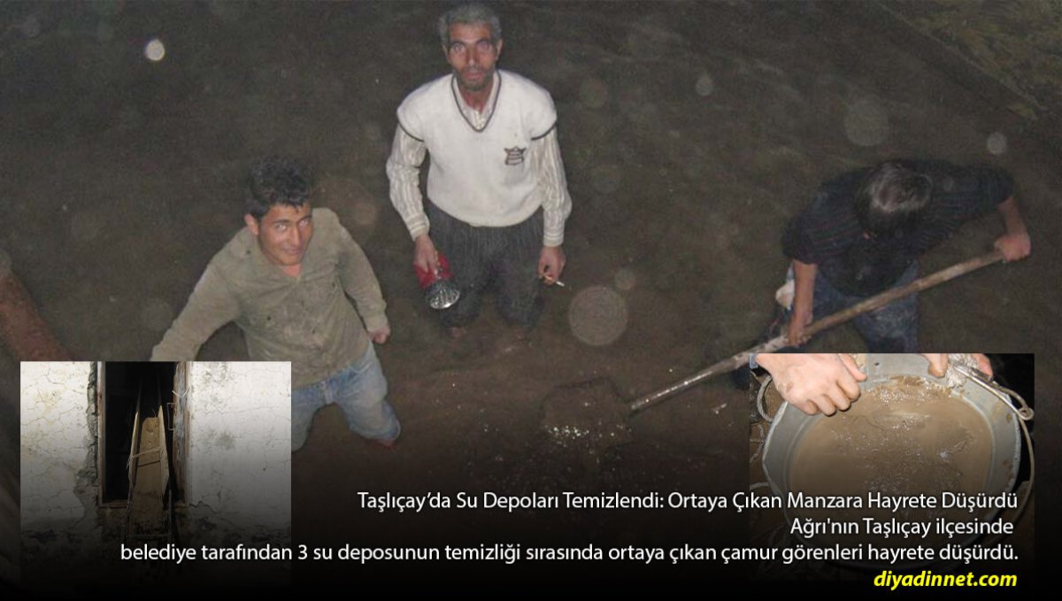 Taşlıçay'da 12 Yıldır Temizlenmeyen 3 Su Deposundan Çıkan Çamur Şaşırttı
