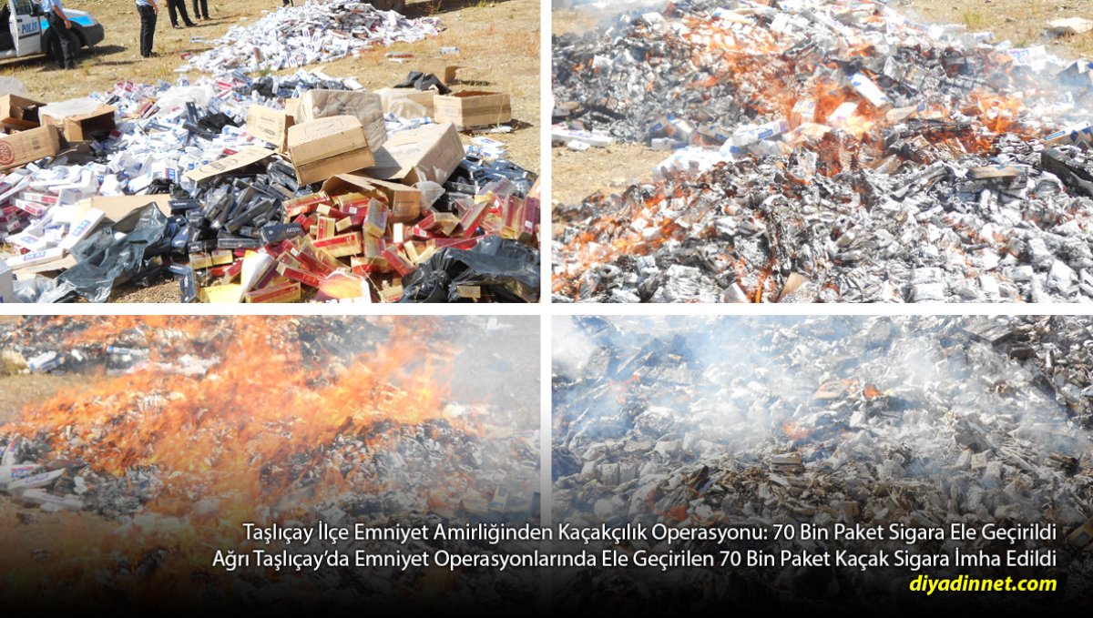 Taşlıçay'da Dikkat Çeken İmha: Binlerce Paket Kaçak Sigara Yakıldı