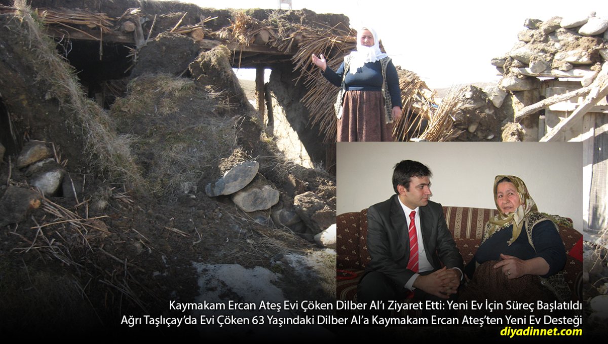 Taşlıçay'da Evi Çöktü, Yalnız Kaldı: Kaymakam Ercan Ateş Dilber Nineye Sahip Çıktı!