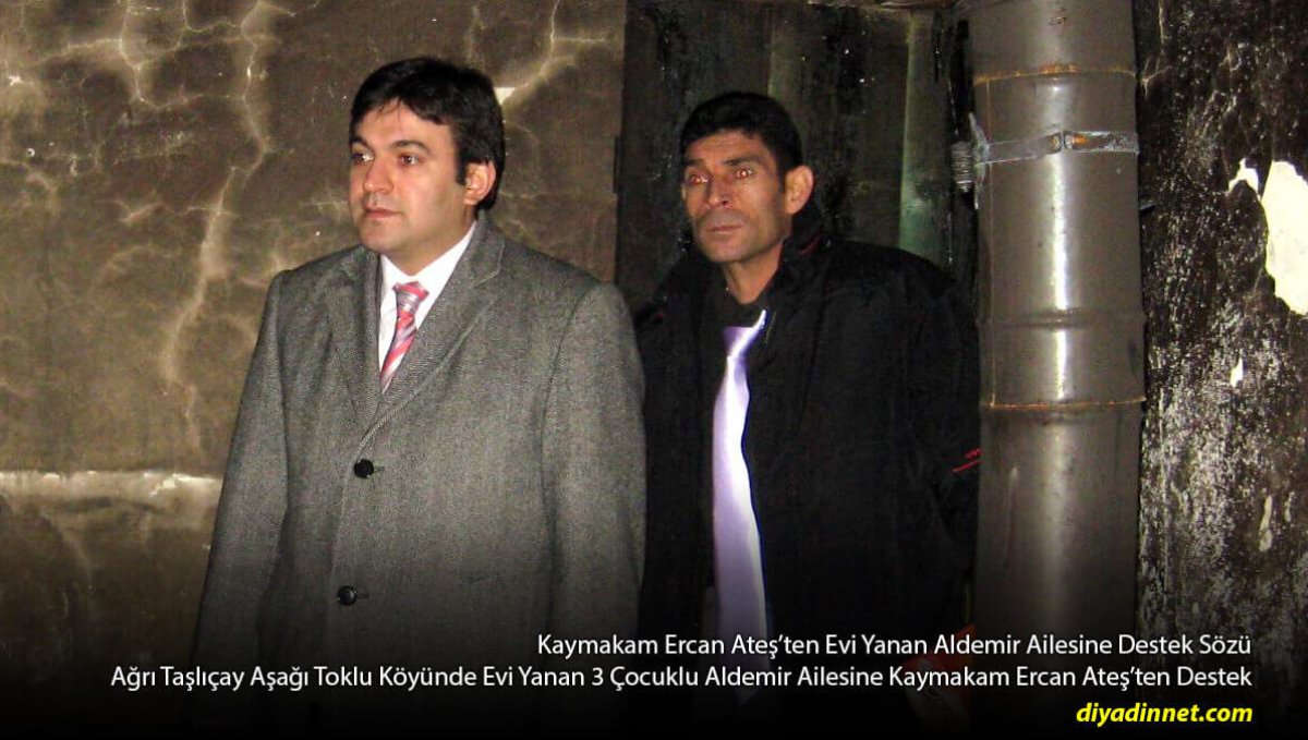 Taşlıçay'da Evi Yanan 3 Çocuklu Aileye Kaymakamlıktan Yardım Eli