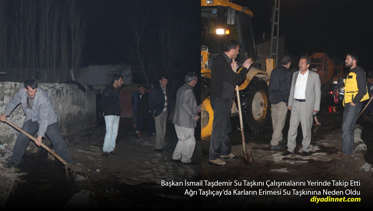 Taşlıçay'da Karlar Eridi, Su Taşkınları Başladı: Ekipler Gece Boyu Alarmdaydı