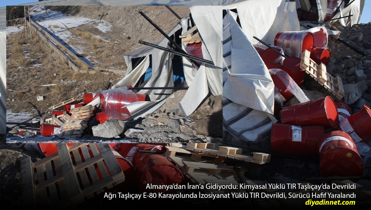 Taşlıçay'da Kimyasal Madde Yüklü TIR Devrildi: Variller Yola Saçıldı