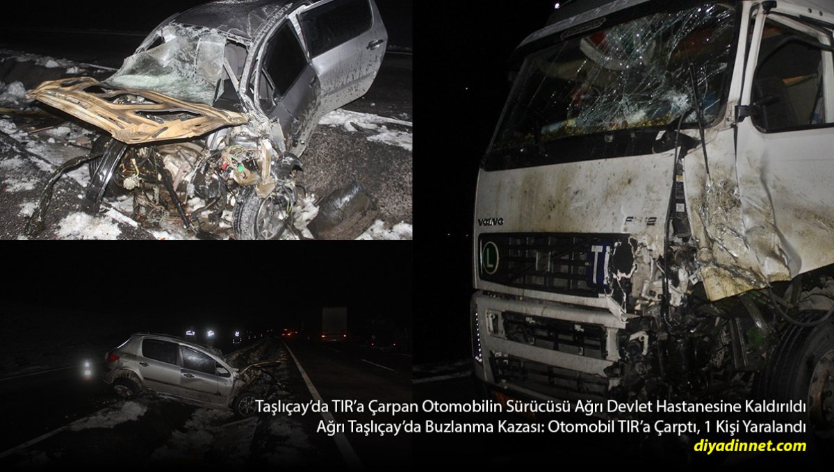 Taşlıçay'da Korkutan Kaza: Otomobil Takla Atıp TIR'a Çarptı