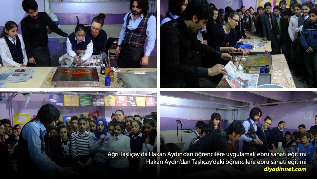 Taşlıçay'da Öğrenciler Ebru Sanatıyla Tanıştı: Renkli Görüntüler Ortaya Çıktı