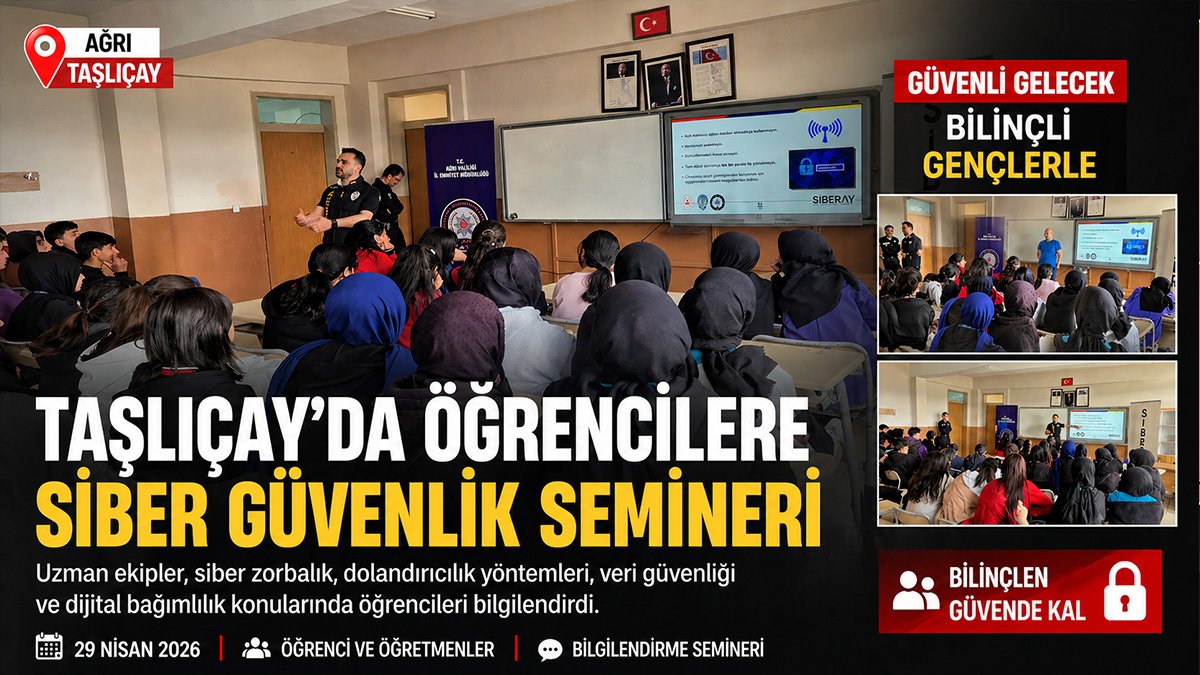 Taşlıçay'da öğrencilere sosyal medya, siber zorbalık ve dolandırıcılık uyarısı