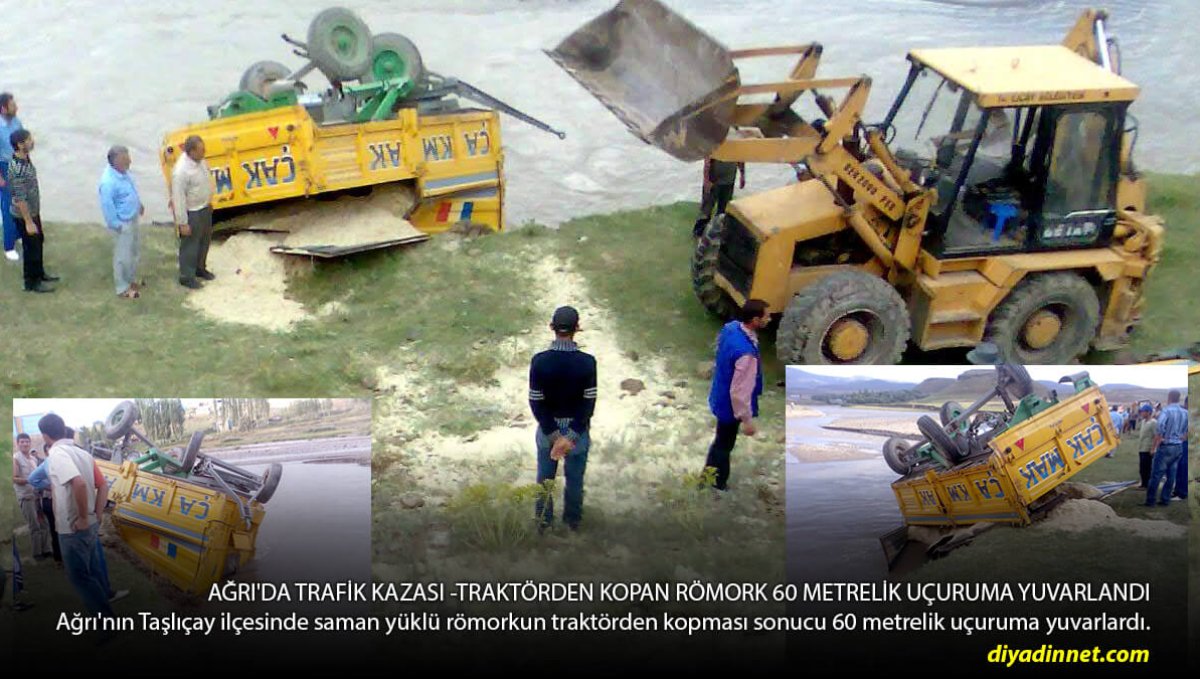 Taşlıçay'da Traktörden Kopan Römork 60 Metre Aşağı Düştü: Facia Ucuz Atlatıldı