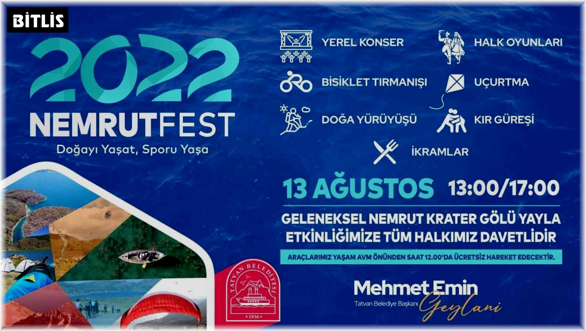 Tatvan'da "Nemrut Yayla" şenlikleri düzenlenecek