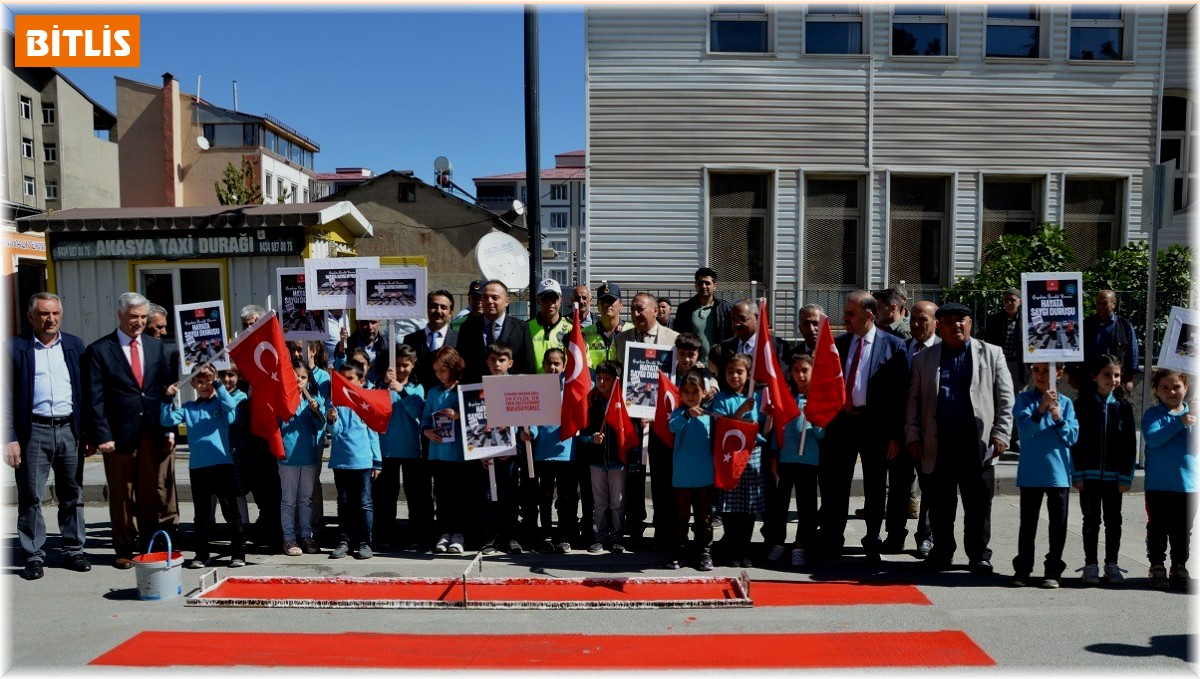 Tatvan'da yaya geçitleri kırmızıya boyandı