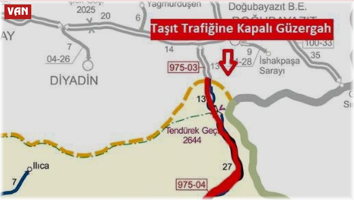 Tendürek Geçidi tipi nedeniyle trafiğe kapatıldı