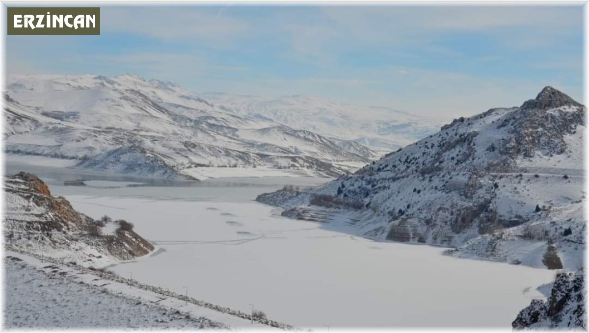 Tercan Baraj Gölü dondu