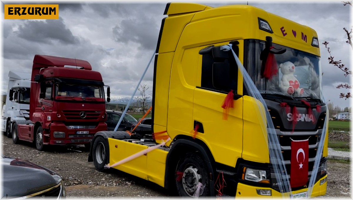 Tır şoförü aracını gelin arabası yaptı