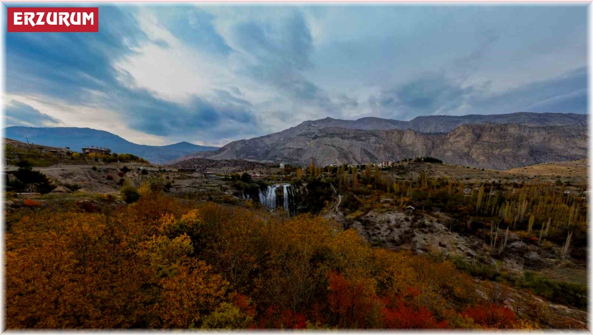 Tortum Şelalesi'nde güz ile gelen güzellik