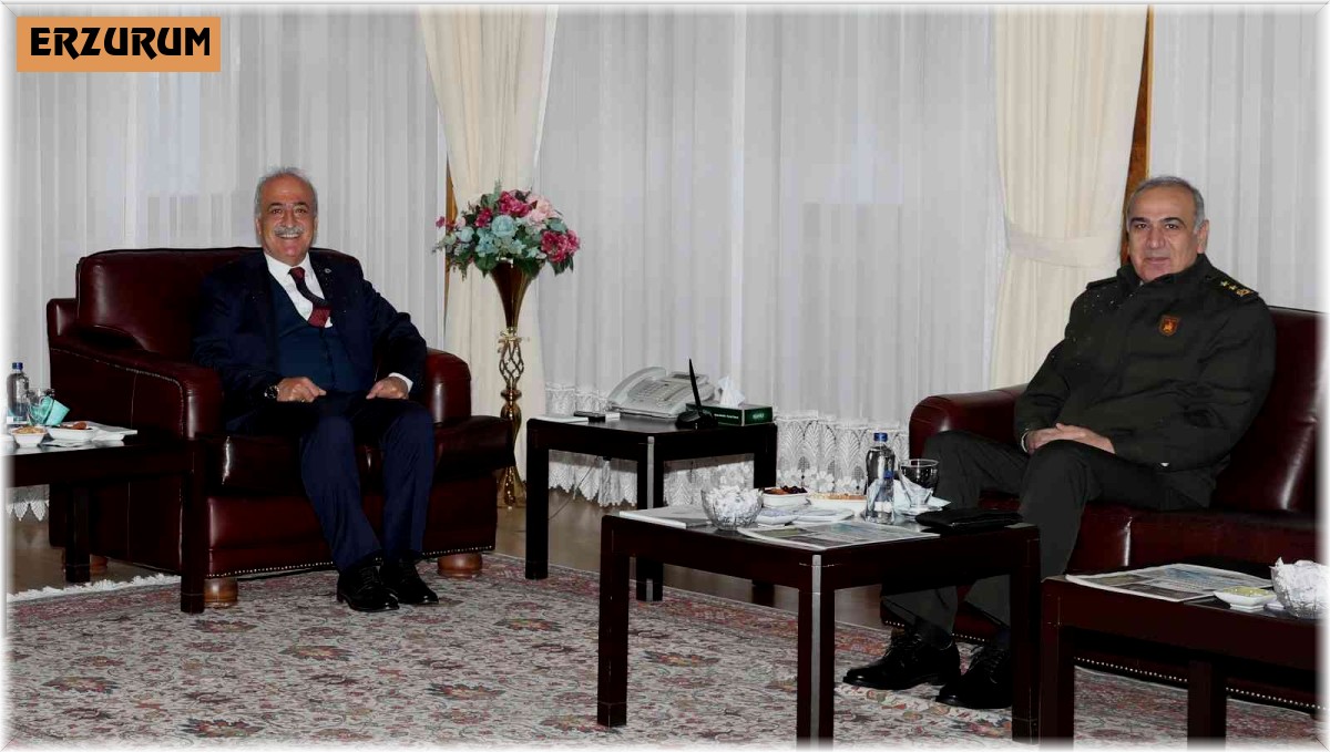 Tümgeneral Erhan Uzun, Rektör Çomaklı'nın konuğu oldu