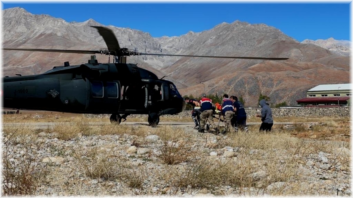 Tunceli'de ayı saldırısı sonucu yaralanan şahıs askeri helikopterle hastaneye kaldırıldı