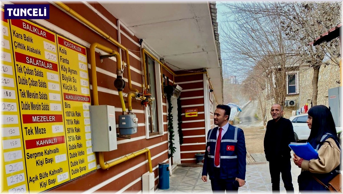 Tunceli'de fiyat tabelası denetimi
