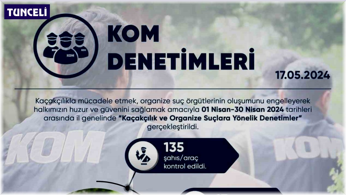 Tunceli'de kaçakçılık ve organize suçlara yönelik denetim