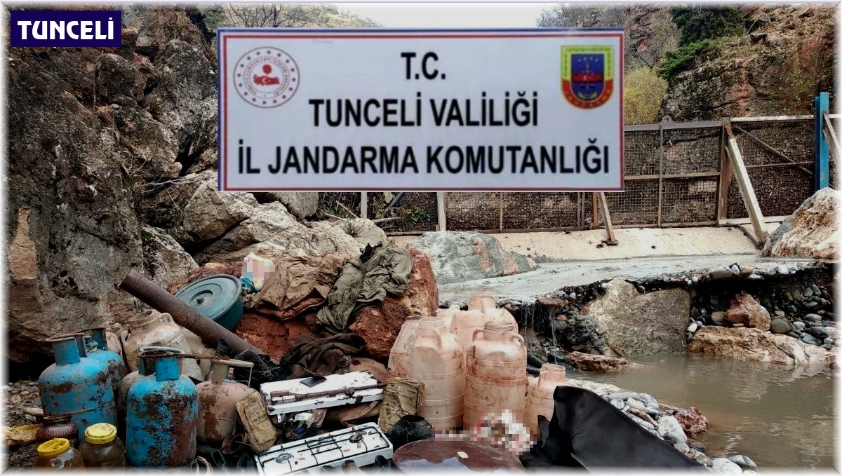 Tunceli'de mağara içinde malzeme ele geçirildi
