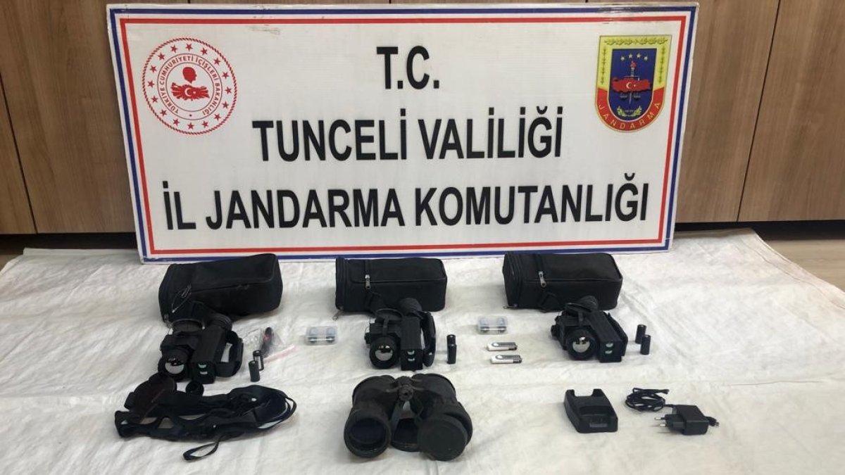 Tunceli'de termal gece görüş dürbünleri ve mühimmat ele geçirildi