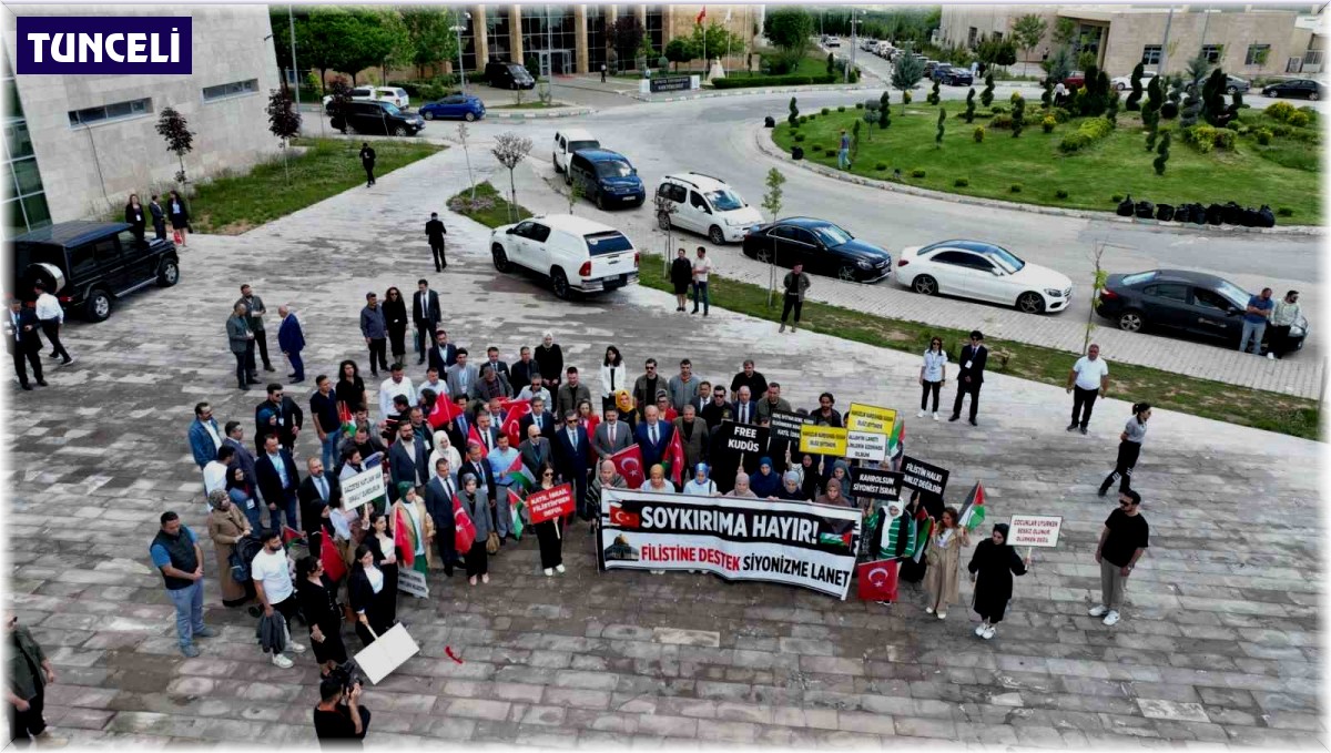 Tunceli'de üniversite öğrencilerinden Filistin'e destek