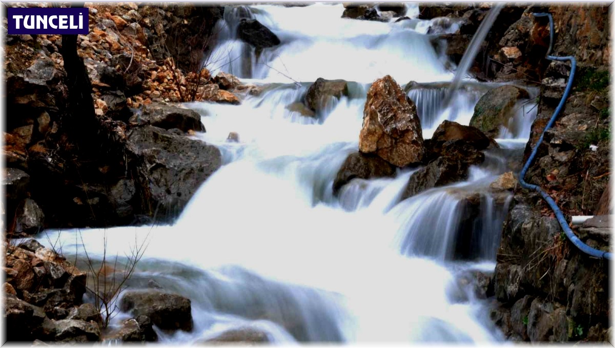 Tunceli'de Zenginpınar Şelalesi baharla birlikte coştu