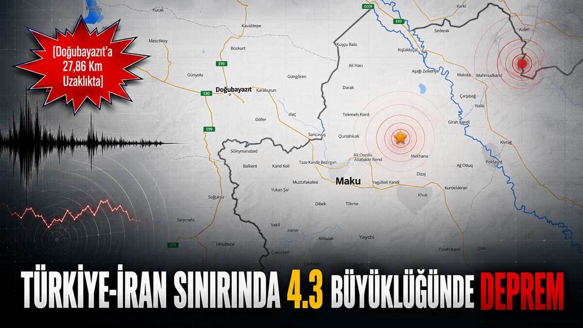 Türkiye-İran Sınırında 4.3 Büyüklüğünde Deprem: Doğubayazıt'a [27.86 km] Uzaklıkta